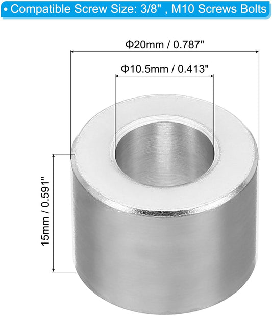 Aluminum Spacer 3/4" OD x 3/8" ID x Choose Your Length, Round Spacer Unthreaded Standoff Bushing
